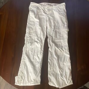 Vintage American Eagle Low Rise White Cargo Jeans